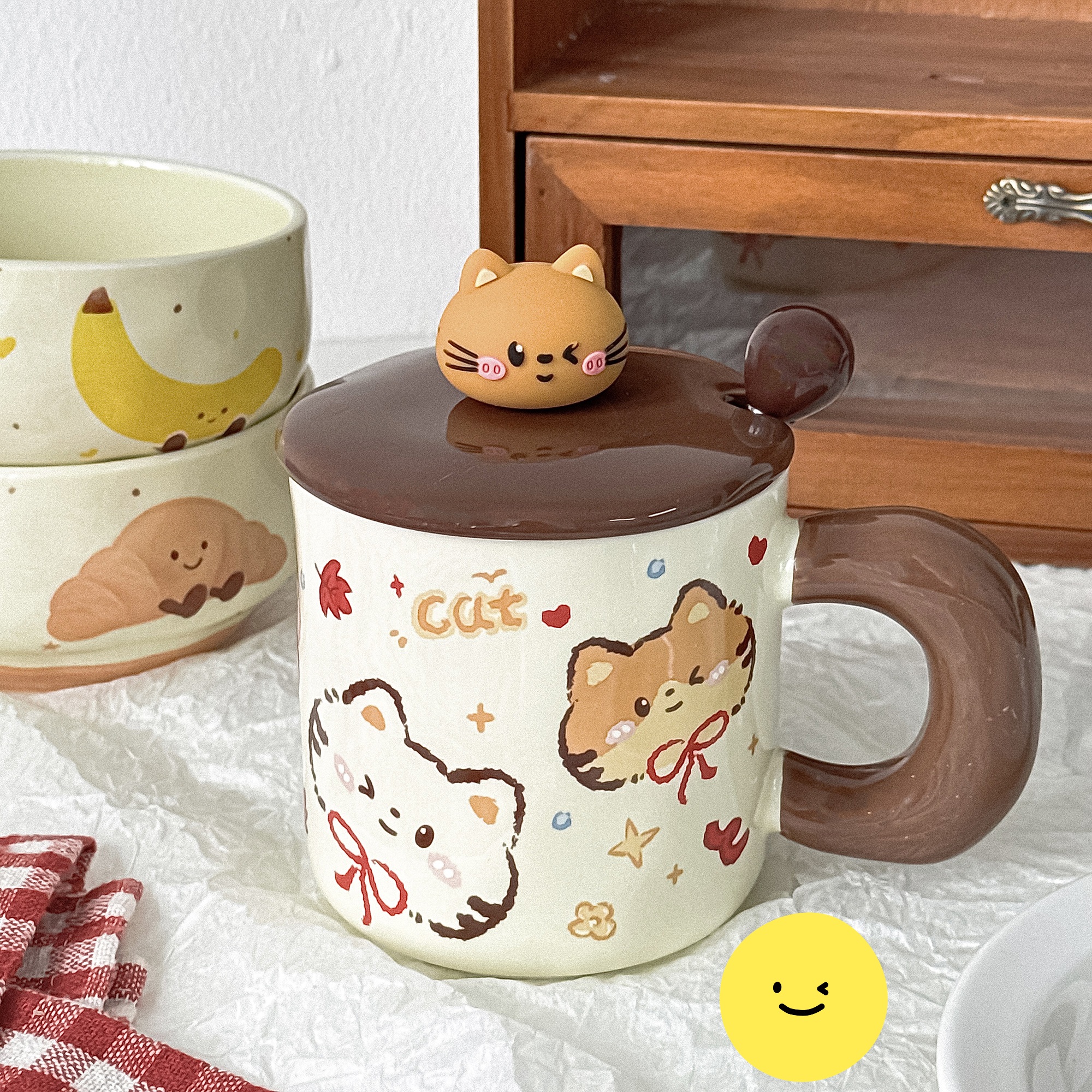 ماگ گربه قاشق دار