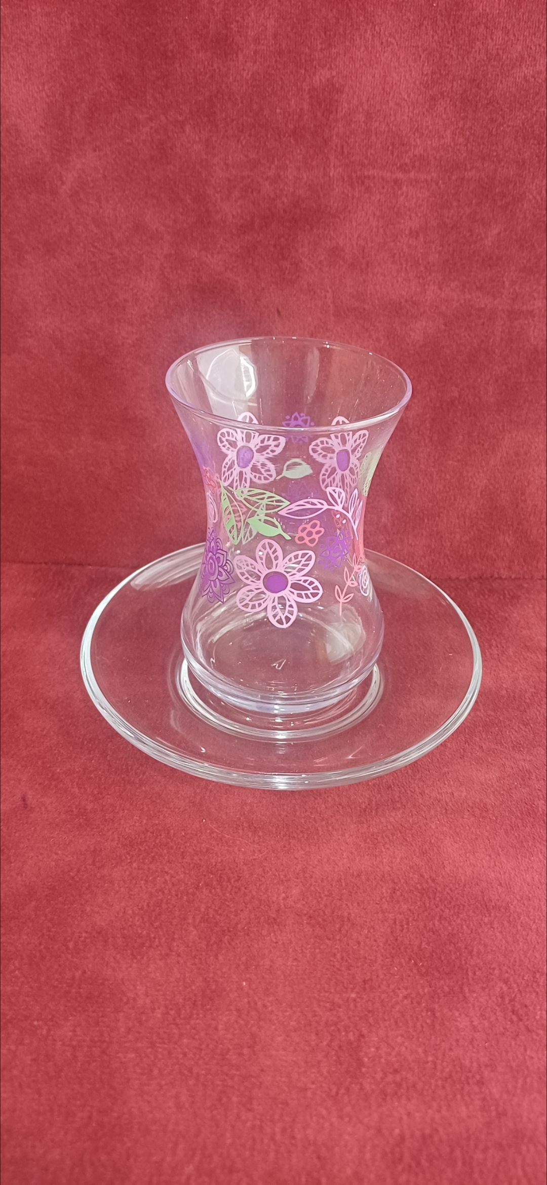 فنجان کمر باریک ترک طرح گل