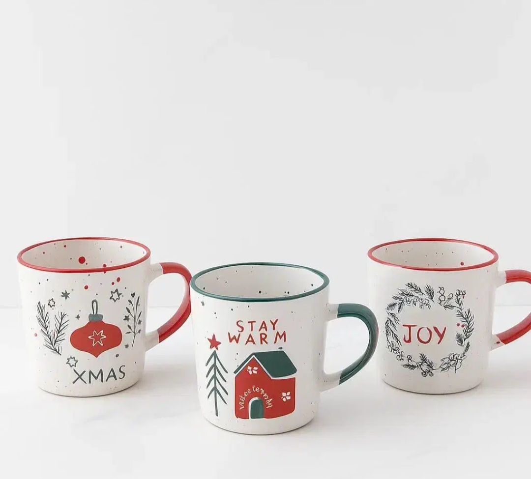 ماگ کریسمسی دسته رنگی