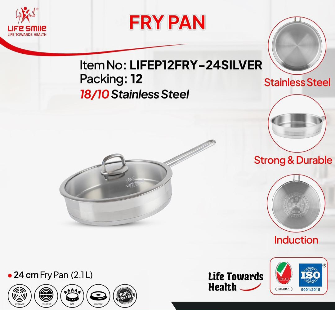 تابه استیل لایف اسمایل سایز ۲۴ life smile