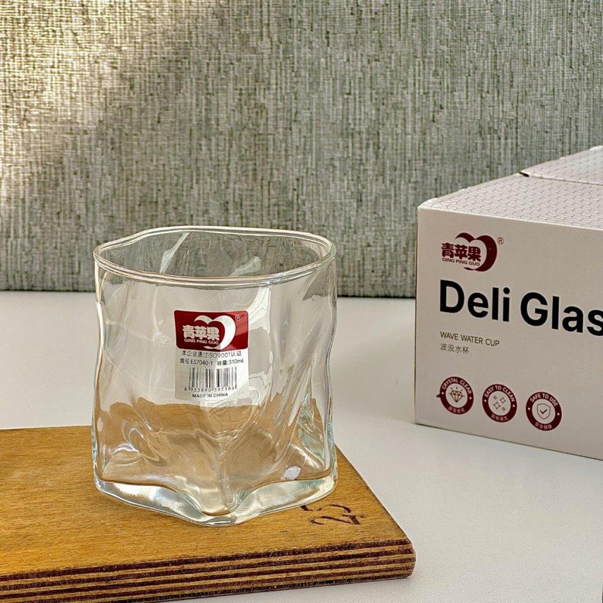 لیوان 6تایی مچاله مدل هلوگرامی و شفاف deli glass