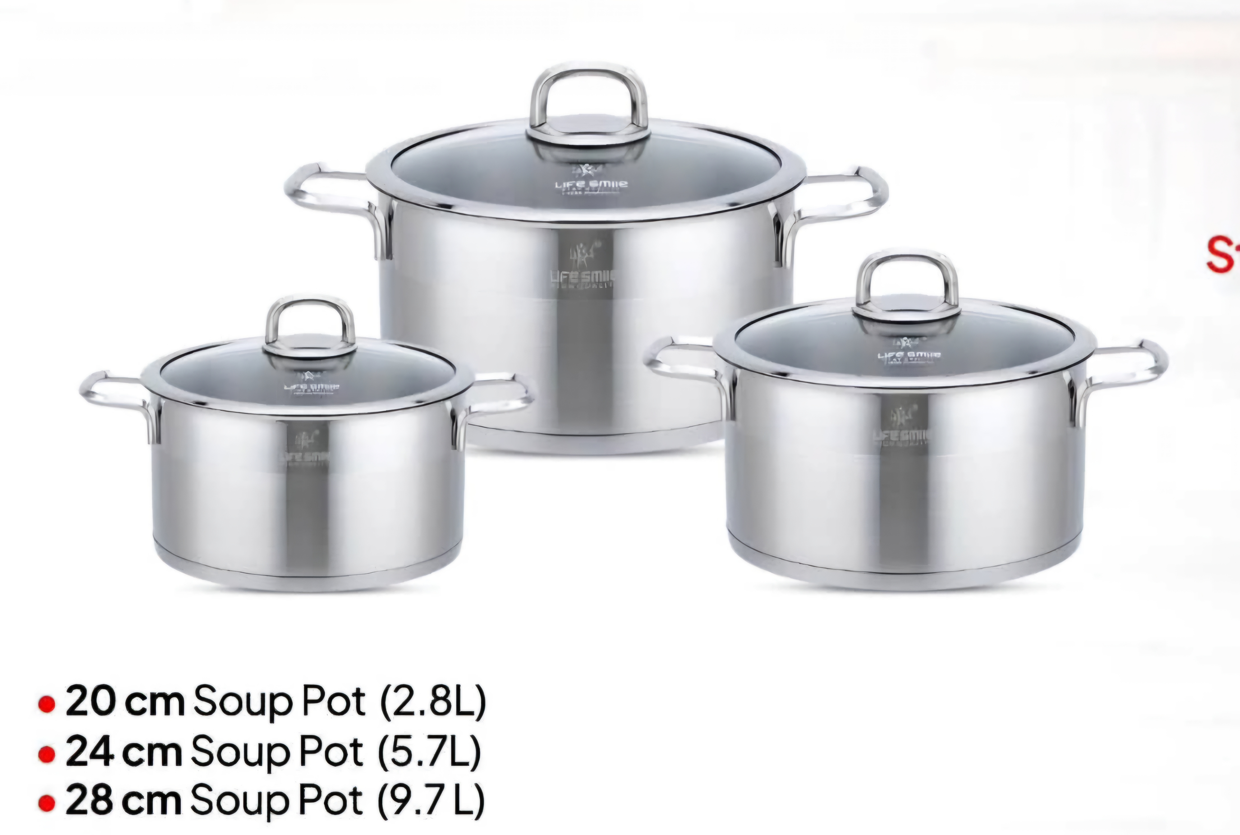 سرویس قابلمه استیل لایف اسمایل ۶تکه