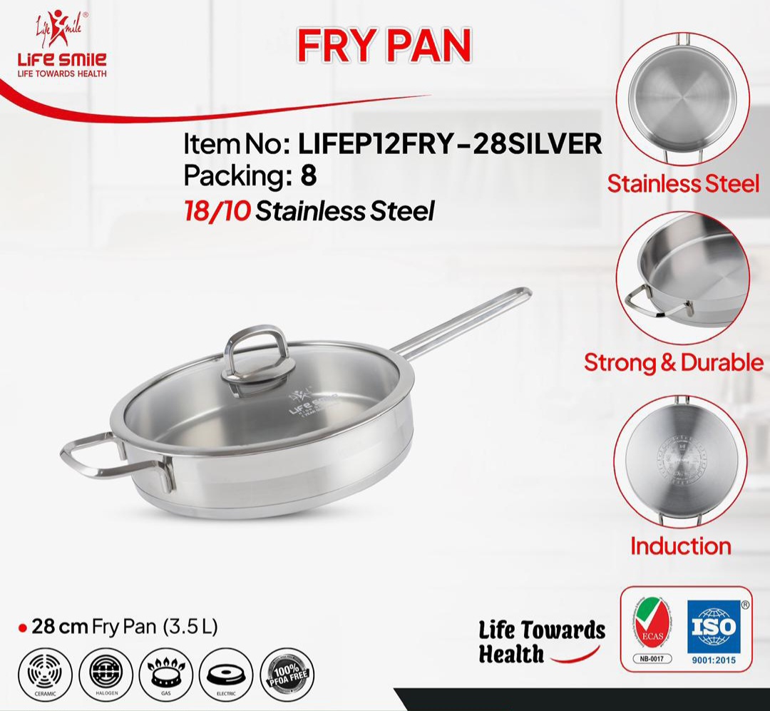 تابه استیل لایف اسمایل سایز۲۸ life smile