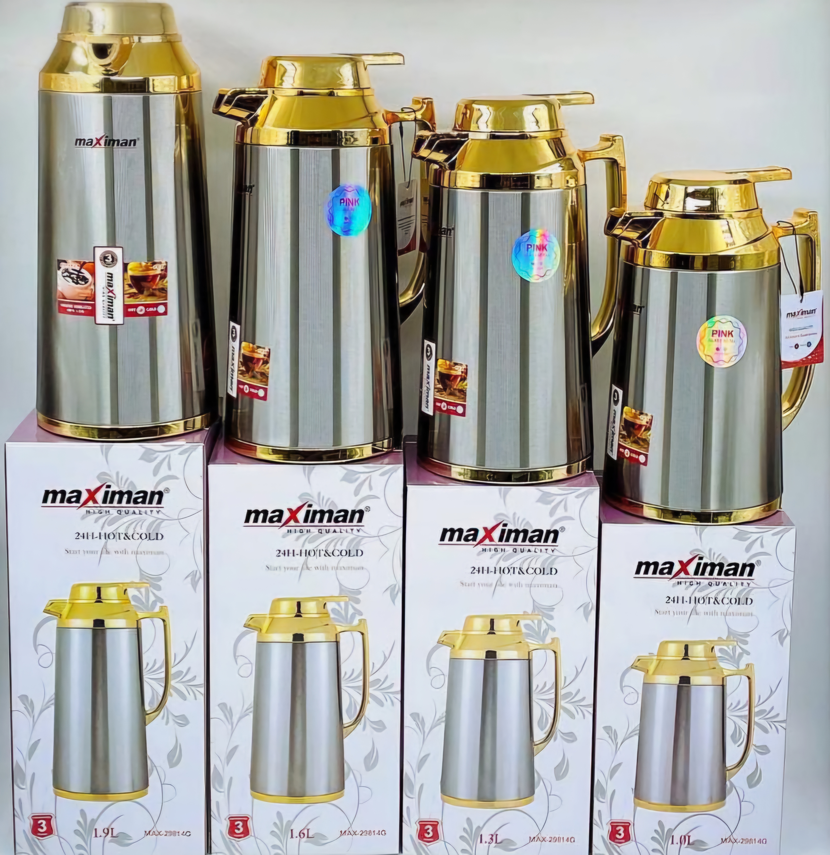 فلاسک سلطنتی طلایی شاسی دار سایزبندی